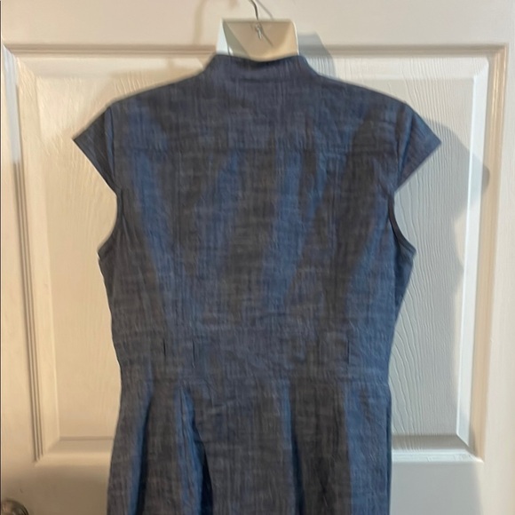 AGB Blue Midi Dress with Button Detail - Picture 4 of 7